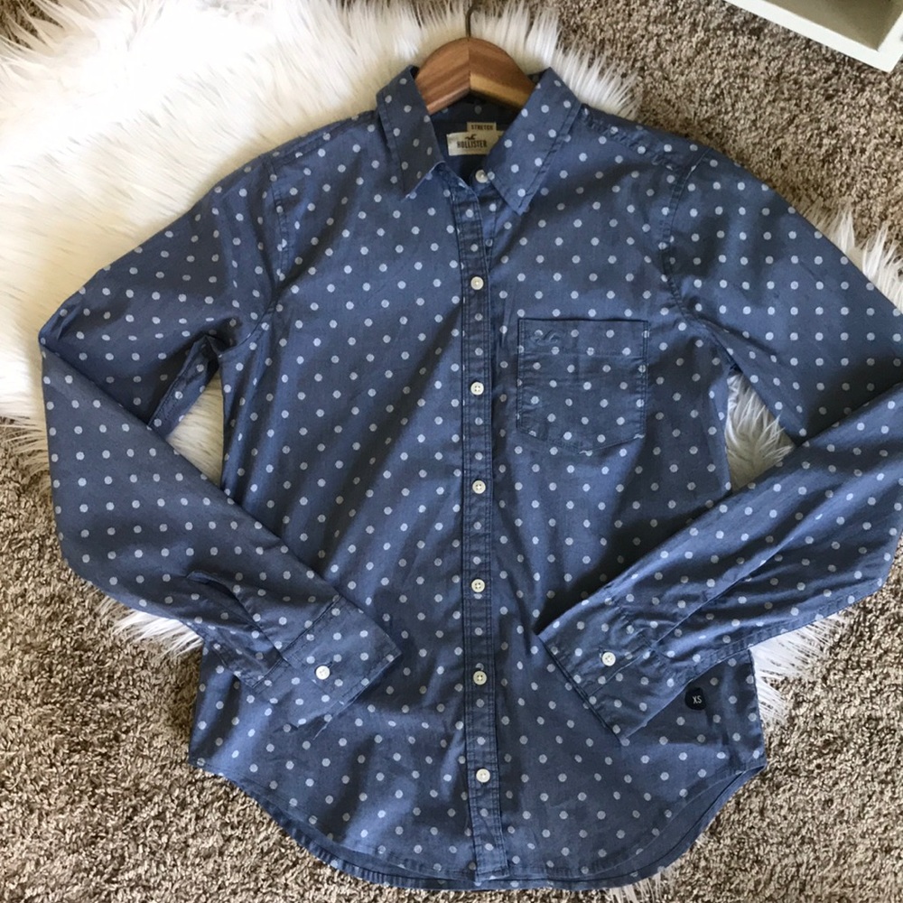 Hollister | Chambray Polka-Dot Shirt
